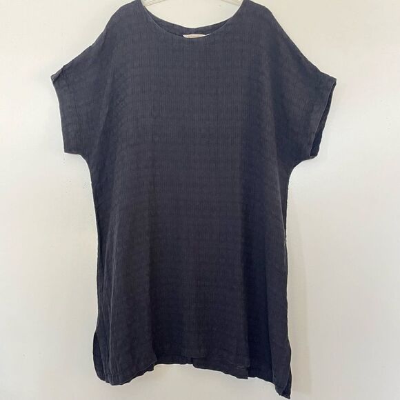 Soft Surroundings Gauze Tunic Top 2X Linen Cotton Textured Short Sleeve Crewneck - Picture 1 of 7